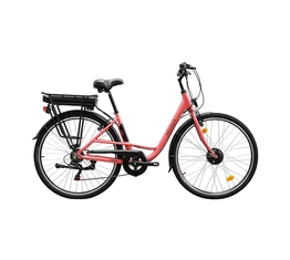 Neuzer E-Trek Ebike/pedelec női trekking 28"-as kerék, 36V/250W motor, 11,6Ah Li-ion akku, 6 sebességes, korall/fekete 17"