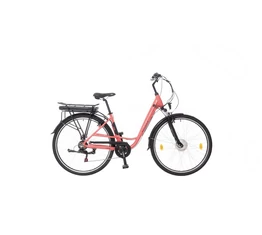 Neuzer E-Trek Ebike/pedelec női trekking 28&quot;-as kerék, 36V/250W motor, 11,6Ah Li-ion akku, 6 sebességes, teleszkóp, rózsaszín/fekete 17&quot;