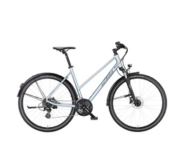 KTM X-Life Track Street női cross kerékpár 24 fokozatú Acera váltó, hidraulikus tárcsafék, ezüst (szürke) 51cm