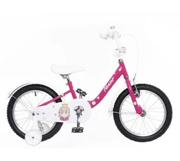 16-os Neuzer BMX kontrafékes lányka gyerek kerékpár pink/fehér színben hercegnős matricákkal