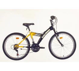 Hauser Viper 2016 RS 24"-os gyerekkerékpár 18 sebességes Shimano váltó, Y-vázas, fekete/sárga