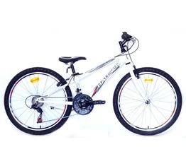 Hauser Wolf 24"-os gyerekkerékpár, fiú, Shimano Revoshift váltórendszer, fehér