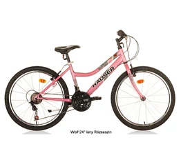 Hauser Wolf 24"-os gyerekkerékpár, lányka, Shimano Revoshift váltórendszer, rózsaszín