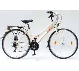 Csepel Landrider női trekking kerékpár Shimano RS/TX váltó, duplafalú abroncs, krémfehér 19"