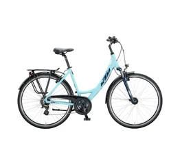 KTM Life Joy női trekking kerékpár 24sebességes Shimano Altus váltó, monovázas, aqua 51cm