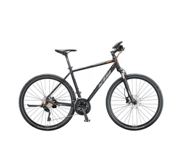 KTM Life Action férfi cross kerékpár 30 fokozatú Shimano DeoreXT váltó, mattfekete/titánszürke 56cm
