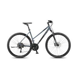 KTM Life Cross 2018 női cross kerékpár, 30 fokozatú LX váltó,hidr.tárcsafék, mattszürke-feke, 43cm