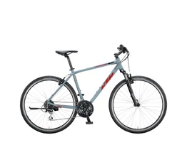 KTM Life One férfi cross kerékpár 24seb. Acera váltó, V-fék, szürke (piros/fekete), 46cm