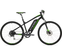 Rock Machine Crossride E350 férfi ebike, 250W, 11Ah Li-ion akku, normál töltő, mattfek/zöld 18"