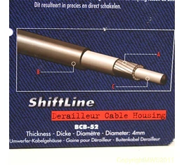 BBB BCB-52 ShiftLine váltóbowdenház, SP(hosszanti szál elhelyezkedés), átmérő:4mm, fekete