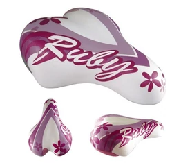 Nyereg gyerek DDK FM-1216 Ruby rózsaszín/fehér, virágos, 180x145mm