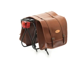 BoninBike Lusso csomagtartótáska műbőrből két részes 2x12 liter barna színű
