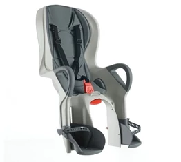 Kerékpár gyerekülés OkBaby 10+ vázra rögzíthető dönthető ezüst, szürke párnával