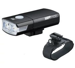 Cateye AMPP1100 HL-EL1100RC 2LED-es elsőlámpa USB-ről tölthető 1100 Lumen fényerő 5funkció, csak bukósisak adapterrel