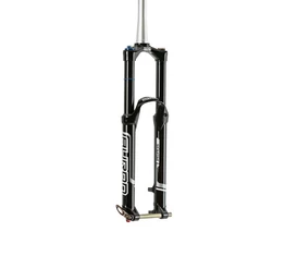 Suntour Auron R2 26" MTB teleszkóp, 1-1,8"-1,5" Tapered, 160mm, tárcsafék, visszaút csillapítás, 15mm-es átütőtengely, matt fekete