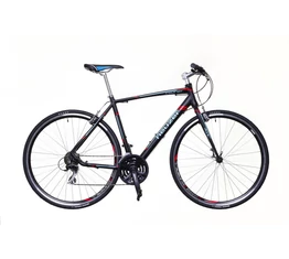 Neuzer Courier fitness kerékpár 21 fokozatú Shimano Acera váltórendszer, fekete/türkiz-piros matt 62cm