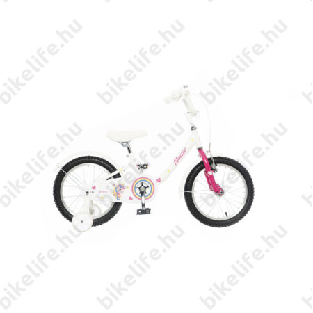Neuzer BMX 12"-os lány gyerekkerékpár, kontrafékes, sárvédővel, fehér/pink unikornisos