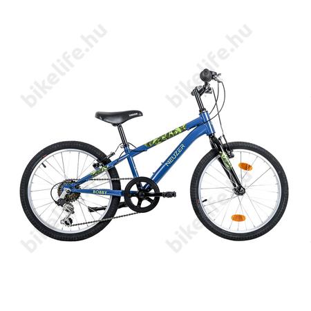Neuzer Bobby 20"-os gyerek kerékpár, fiú, 6 sebességes Shimano váltó, királykék/fehér-zöld matrica