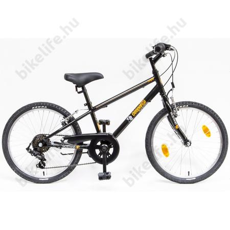Csepel Mustang 20" fiú gyermek kerékpár, 6 fokozatú váltó, fekete/narancs