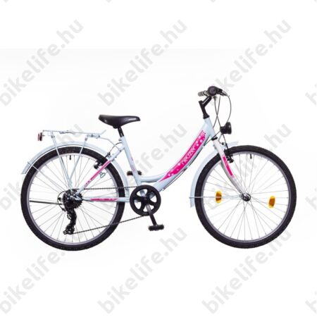 Neuzer Cindy City 24-es lányka gyerek kerékpár 6 sebességes Shimano váltó babakék új dizájn