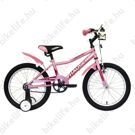 Hauser Puma 18"-os gyerekkerékpár, kontrás, világos rózsaszín