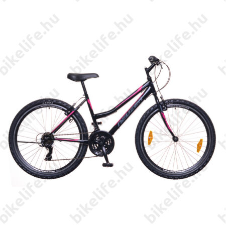 Neuzer Nelson 30 női MTB kerékpár 18 fokozatú, duplafalú kerekek, fekete/szürke-pink 19"