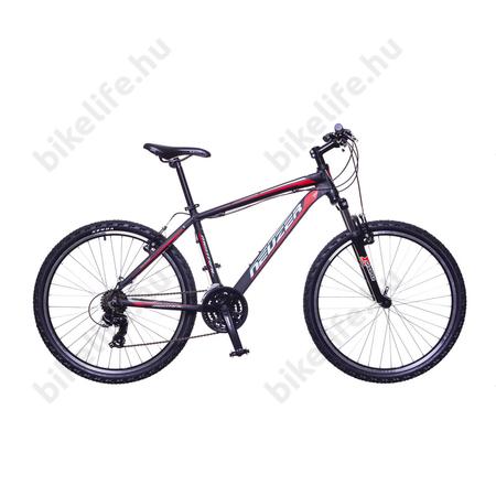 Neuzer Mistral 50 férfi aluvázas 26-os MTB kerékpár, 21 sebességes, teleszkópos, fekete/piros-cián 19"