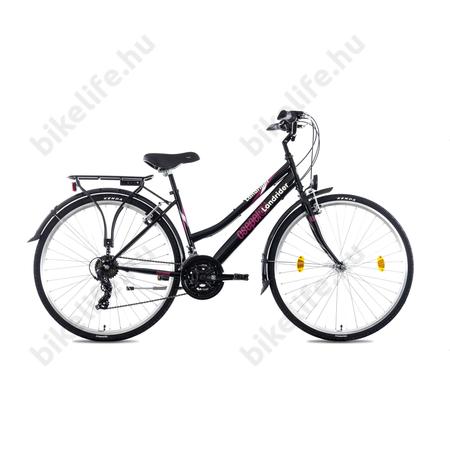 Csepel Landrider női trekking kerékpár Shimano RS/TX váltó, duplafalú abroncs, fekete 19"