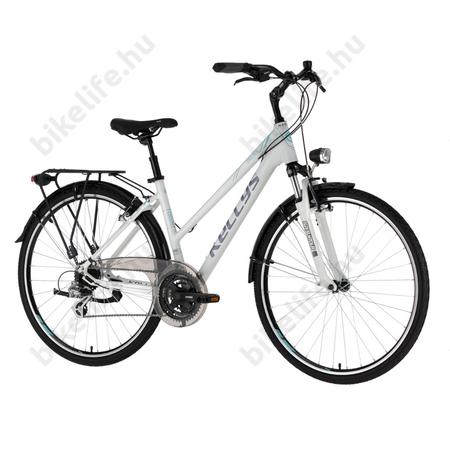 Kellys Cristy 30 White női trekking kerékpár 24 fokozatú Shimano Altus váltó,  V-fék S/17"