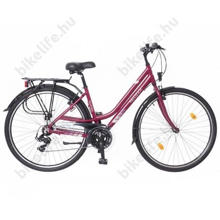 Neuzer Ravenna 50 női alumínium vázas trekking kerékpár merev villás padlizsán-fehér matt 19"