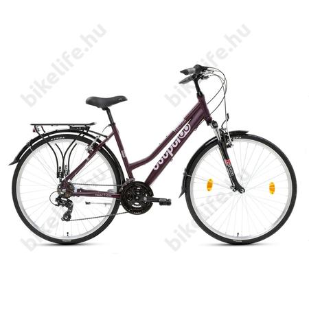 Csepel Traction 100 női trekking kerékpár, alumínium váz, 21 fokozatú, padlizsán, 19"
