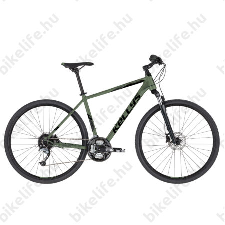 Kellys Phanatic 10 Sage Green férfi cross kerékpár 27 fokozatú Acera váltó, hidraulikus tárcsafék, 21"