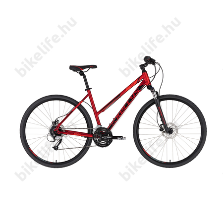 Kellys Clea 90 Dark Red női cross kerékpár 24 fokozatú Altus váltó, hidraulikus tárcsa, 17"
