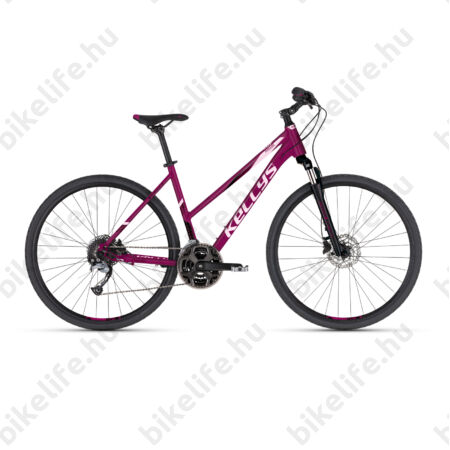 Kellys Pheebe 10 Dark Pruple női cross kerékpár 27 fokozatú Acera váltó, Shimano hidraulikus tárcsafék S/17"