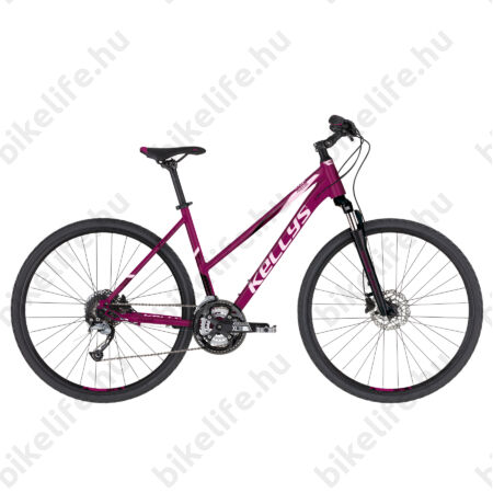 Kellys Pheebe 10 Raspberry női cross kerékpár 27 fokozatú Acera váltó, Shimano hidraulikus tárcsafék S/17"