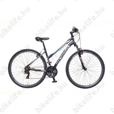 Neuzer X100 női cross kerékpár 21sebességes Shimano váltó, fekete/fehér-kék 19"