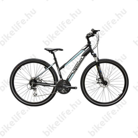 Neuzer X200 Disc női cross kerékpár 24sebességes Shimano váltó, fekete/fehér-kék 17"