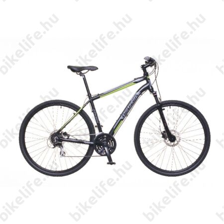 Neuzer X300 Disc férfi cross kerékpár 24sebességes Shimano váltó, fekete/zöld-szürke 21"