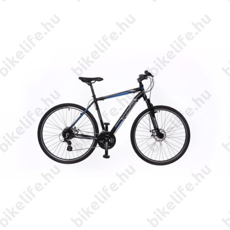 Neuzer X200 Disc ffi cross kerékpár 24sebességes Shimano váltó, fekete/kék-szürke 19"
