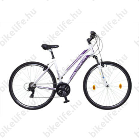 Neuzer X-Series női cross kerékpár Shimano TY300, duplafalú abroncs, fehér/lila/mályva, 44cm/17"
