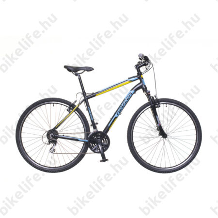 Neuzer X200 férfi cross kerékpár 24sebességes Shimano Acera váltó, fekete/kék-sárga 19"