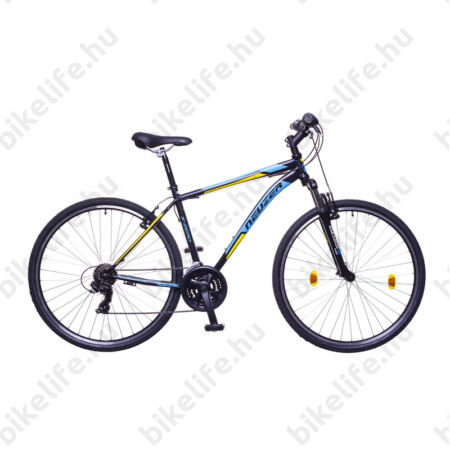 Neuzer X-Series férfi cross kerékpár Shimano TY300, duplafalú abroncs, fekete/kék-sárga, 48cm/19"