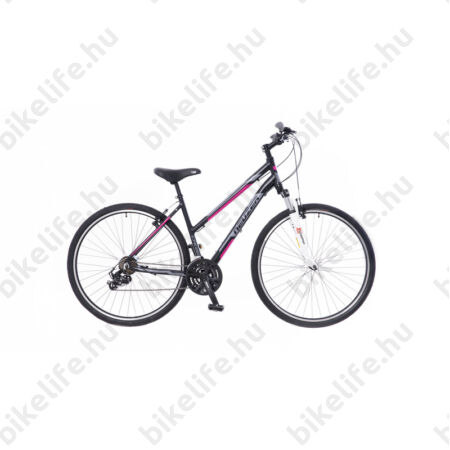 Neuzer X100 női cross kerékpár 21sebességes Shimano váltó, fekete/szürke-pink 17"