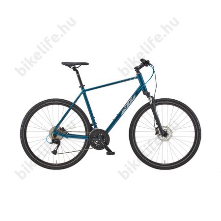KTM X-Life Road férfi cross kerékpár 27 fokozatú Acera váltó, hidraulikus tárcsafék, vital-blue 56cm