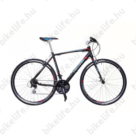 Neuzer Courier fitness kerékpár 21 fokozatú Shimano Acera váltórendszer, fekete/türkiz/piros 56cm