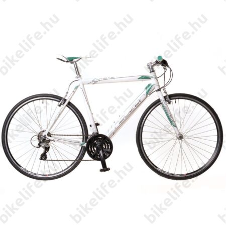 Neuzer Courier fitness kerékpár 21 fokozatú Shimano Acera váltórendszer, fehér/türkiz 58cm