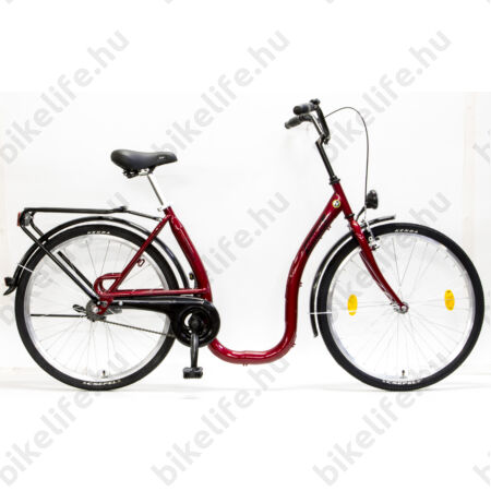 Csepel Budapest C 26"-os városi kerékpár, Nexus 3 sebességes agyváltó, piros, extra alacsony