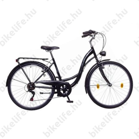 Neuzer Venezia 26"-os városi kerékpár 7 sebességes, fekete/kék-szürke