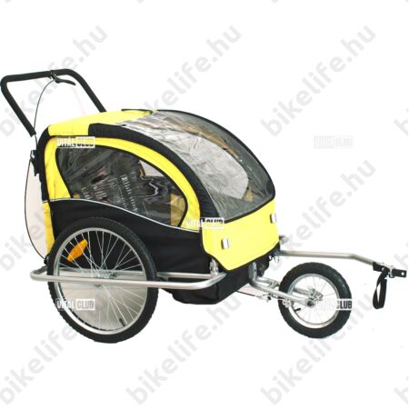 Gyermekutánfutó 2 gyermek szállítására (összsúly: max.40kg) könnyedén le/felszerelhető jogging szett, sárga