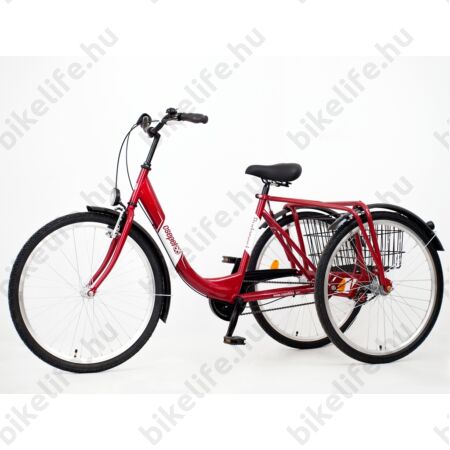 Csepel Budapest B felnőtt tricikli Shimano Nexus3 agyváltóval 26" piros